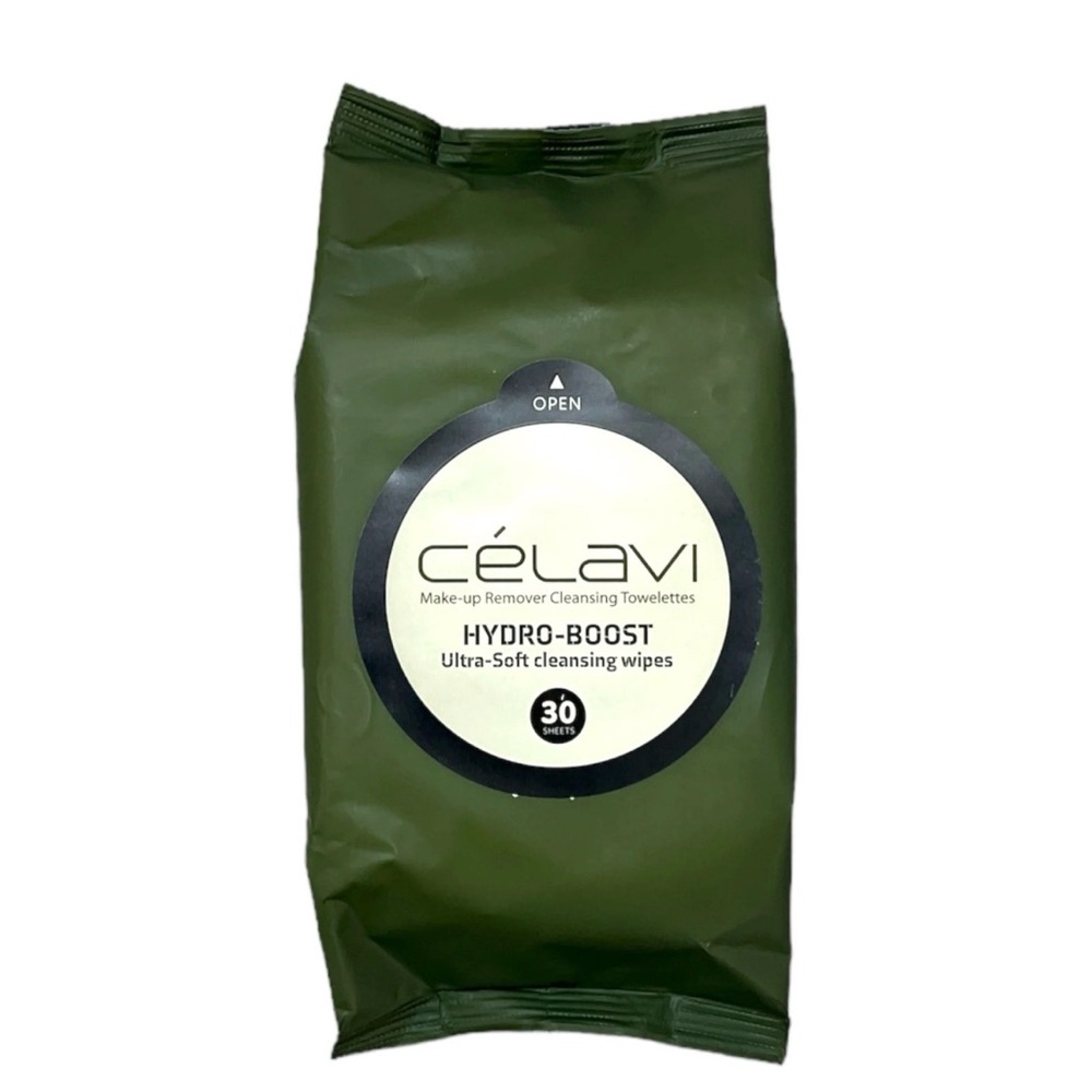 Celavi Hydro-Boost Korean Makeup Remover Cleansing Wipes Removing 30 Towelettes